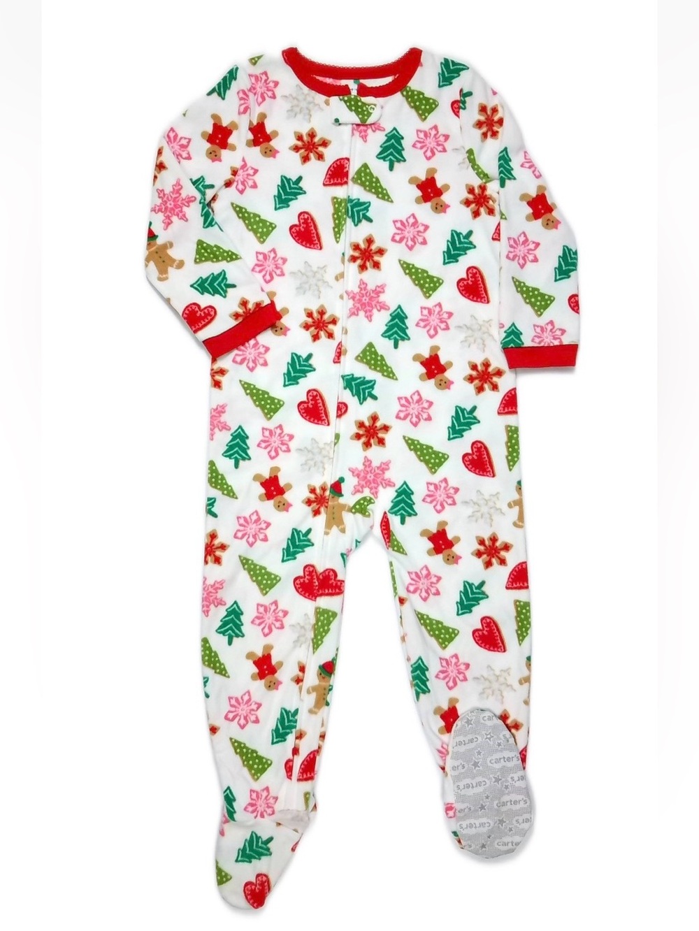Carter's Girl's Christmas Gingerbread Cookies Fleece Footed Pajama Sleeper